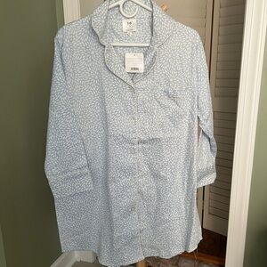 Nightgown Blue and White Patterned Size Small